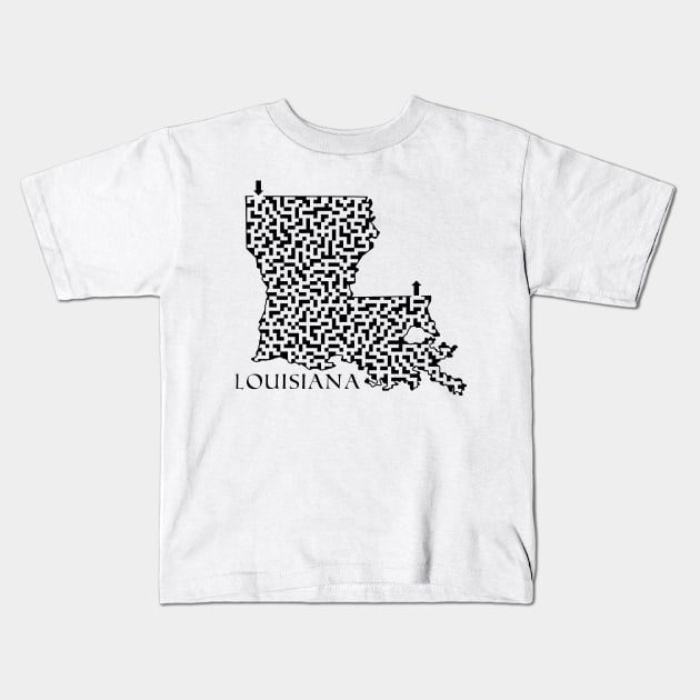 State of Louisiana Maze Kids T-Shirt by gorff